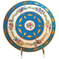 Fine Sevres Soft Paste Cabinet Plate Period  1801 Painted Flowers
