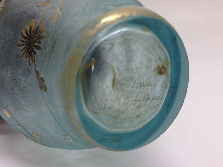 French Outstanding Daum Nancy Cameo Cut Enameled and Acid Etched Vase circa 1900