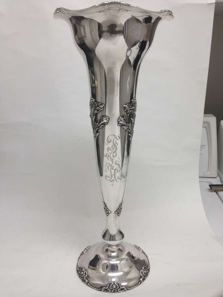 Large Sterling Silver Vase by Shreve and Co. circa 1900