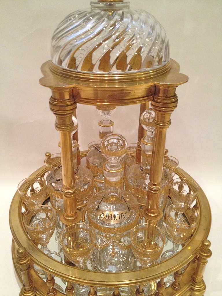 French Tantalus by Baccarat signed c.1900 In Excellent Condition In Redding, CA