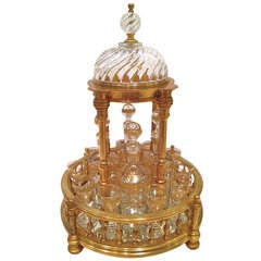 Antique French Tantalus by Baccarat signed c.1900