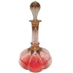 Jeweled and Gilded Two Color Moser Decanter c. 1900