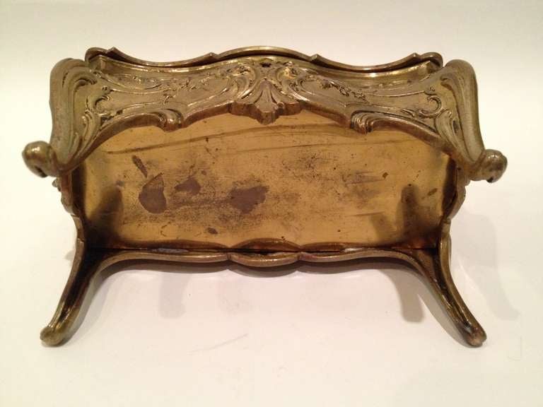 Commode Form Jewelry Casket Gilt Bronze c. 1900 In Excellent Condition In Redding, CA