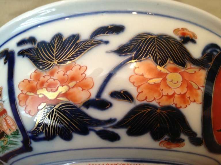 Imari Black Ship Bowl Meiji Period c1900 In Excellent Condition In Redding, CA