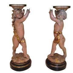 19th c. Carved figures of putti by Valentino Besarel Venice  Italy