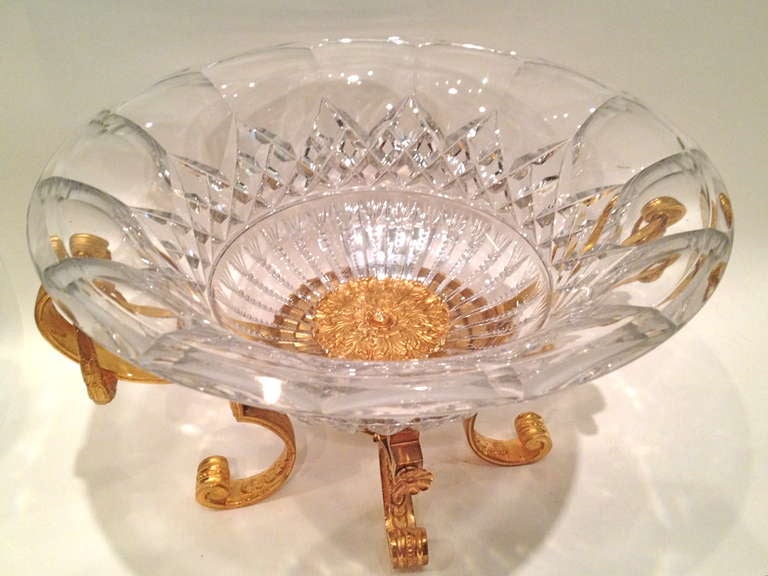 Louis XVI French Crystal and Gilt Bronze Centerpiece, circa 1900 For Sale