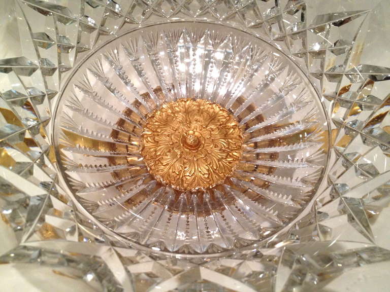 French Crystal and Gilt Bronze Centerpiece, circa 1900 In Excellent Condition For Sale In Redding, CA