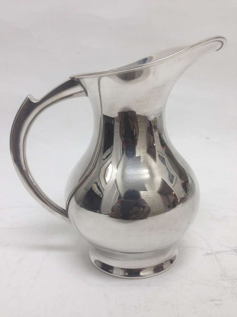 Mid Century Modern Silver Plated Tea Set, circa 1960 In Excellent Condition In Redding, CA