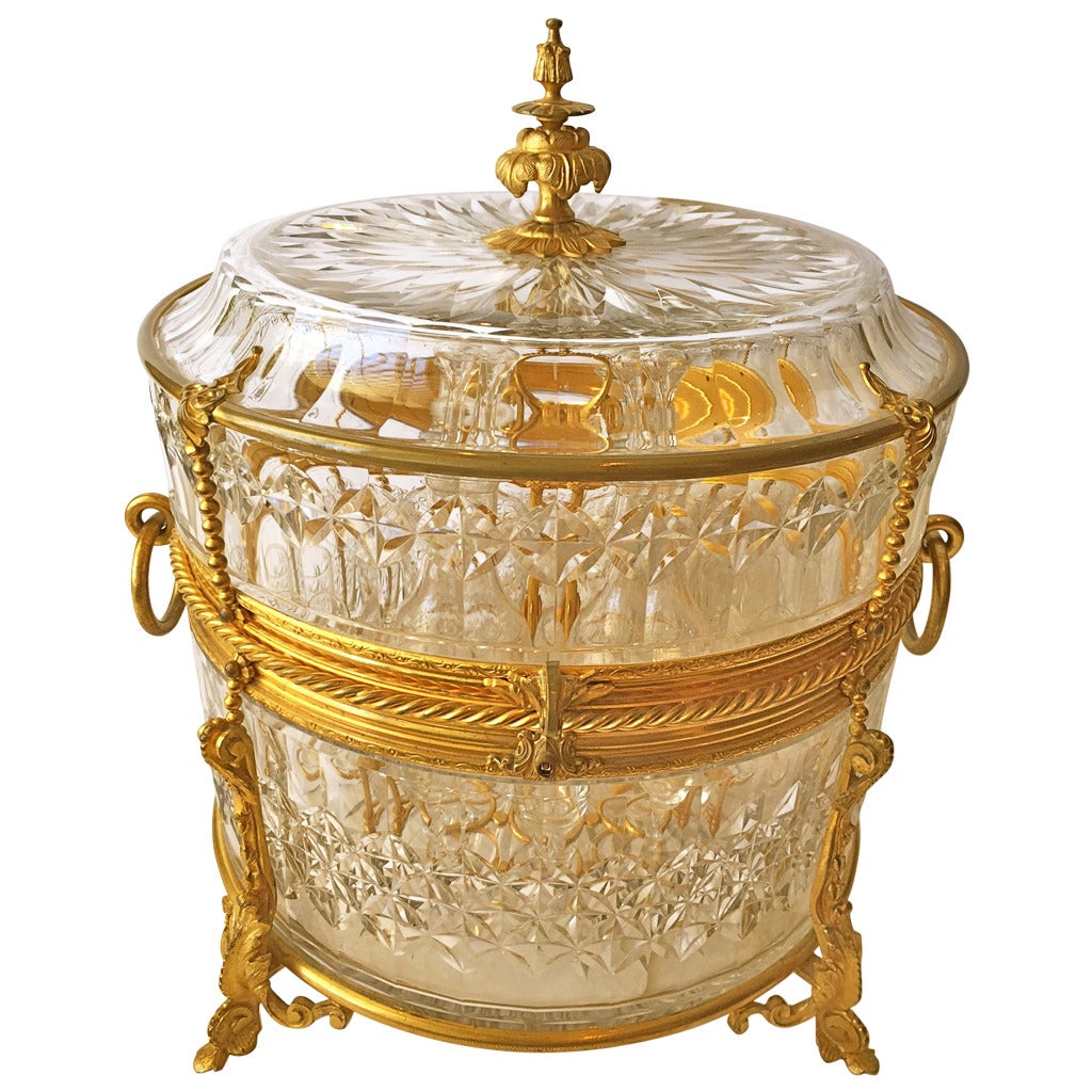 French Gilt Bronze and Crystal Tantalus, circa 1890 For Sale