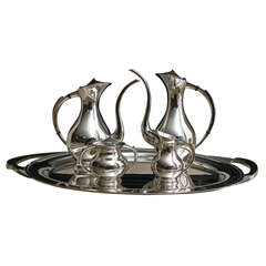 Mid Century Modern Silver Plated Tea Set, circa 1960