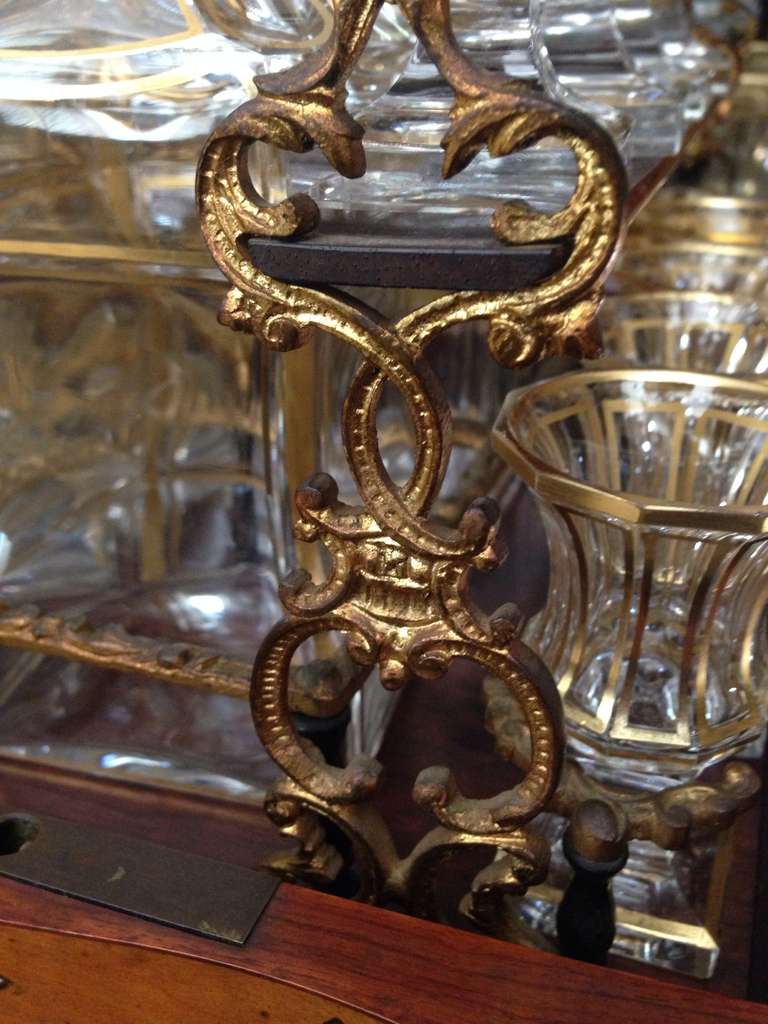19th Century French Mechanical Tantalus Baccarat Glass 6