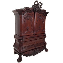 19th c. Miniature French Baroque Style Cabinet as a Jewelry Box