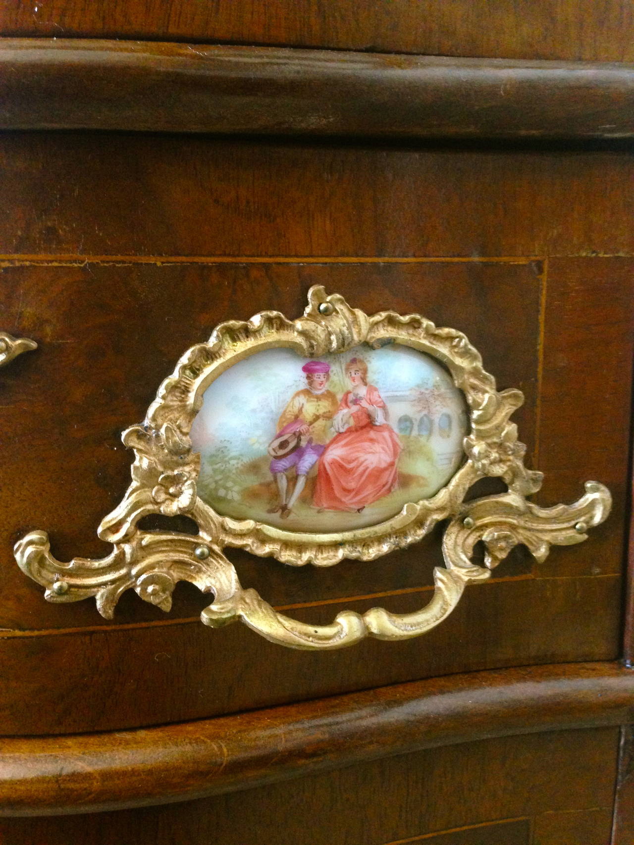 Diminutive 19th Century French Bronze and Porcelain Mounted Cabinet 1