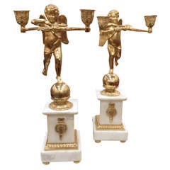 19th Century Empire Style Figural Candelabra of Cupid