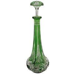 Baccarat Emerald Green Decanter " Genie bottle Shape" 20th Century