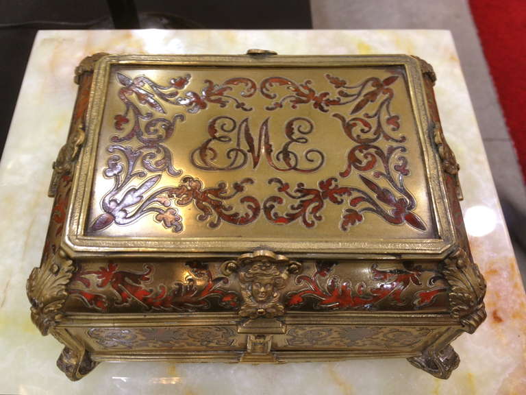 Louis XVI 19th Century Boulle Box with Gilt Bronze Mounts
