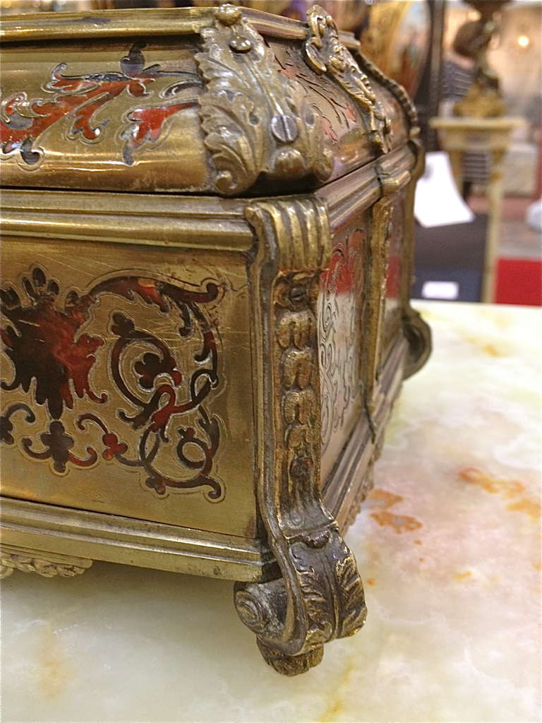 French 19th Century Boulle Box with Gilt Bronze Mounts