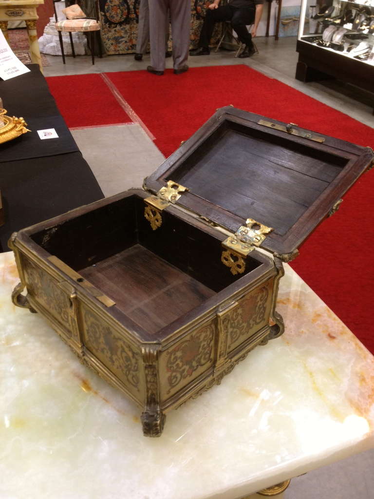 19th Century Boulle Box with Gilt Bronze Mounts In Excellent Condition In Redding, CA