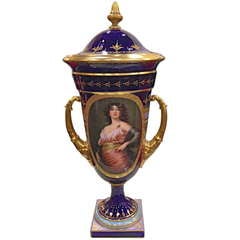 Fine Royal Vienna Style Portrait Vase c.1890