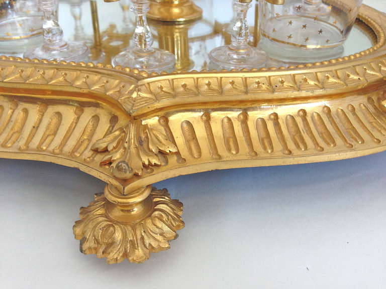 Louis XVI Highly Rare and Unusual Mechanicle Gilt Bronze and Crystal Tantalus19thc.