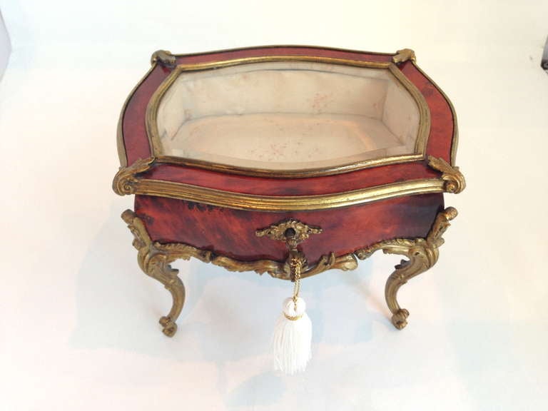 Boîte à bijoux française du 19ème siècle en forme de Miniature Vitrine