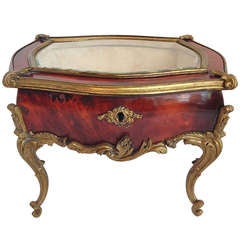 19thc French Jewelry Box in The Form of a Miniature Vitrine