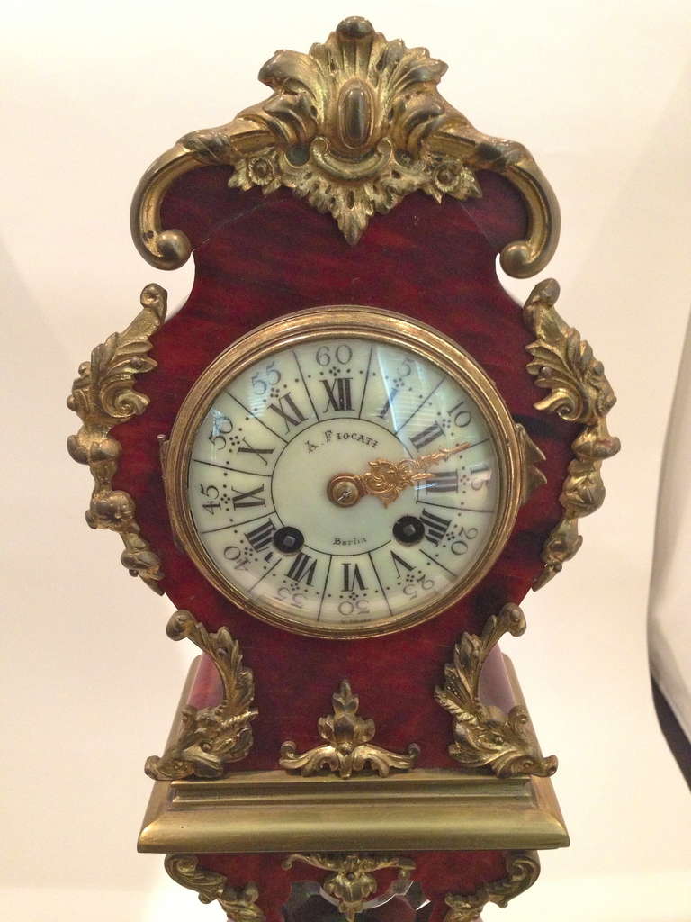 French Elegant Miniature Grandfather Shell Clock France c. 1880
