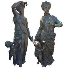 Outstanding Pair of French Bronzes of the Seasons after Stella