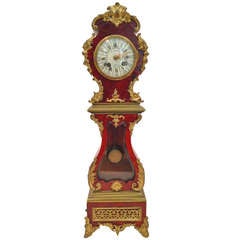 Elegant Miniature Grandfather Shell Clock France c. 1880