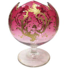 Beautiful Moser Rose Bowl Cranberry to Clear