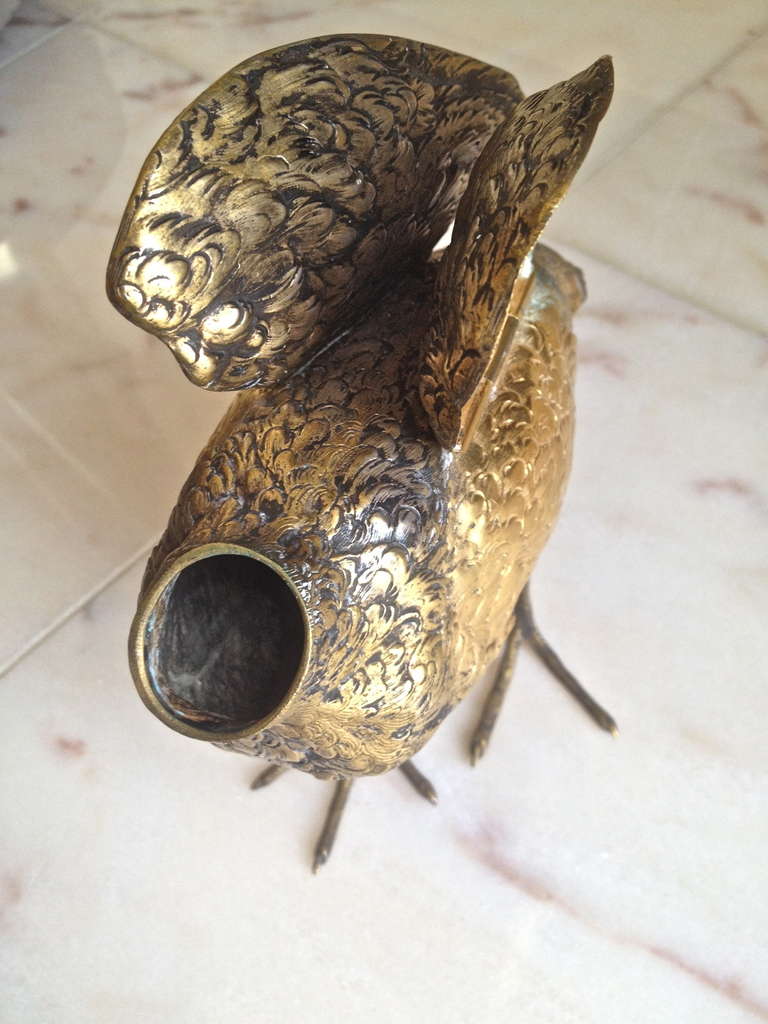 19th Century Fine Silver Dutch Bird Form Spice Box Vermeil Finish 3