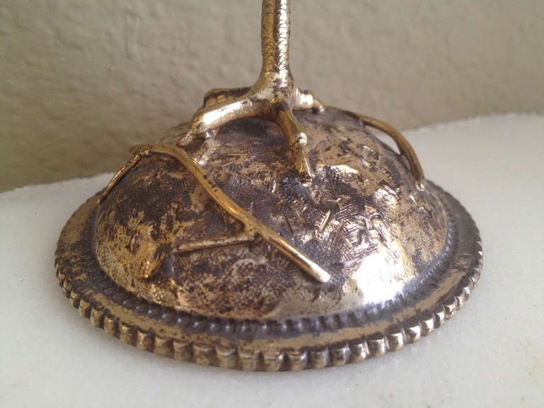 Cast Exceptional Dutch Silver, Bird Form Spice Box, Fully Marked