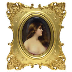 KPM Plaque Profile by Wagner after Asti within a Gilt Frame