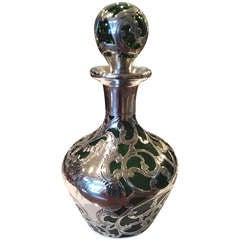 Art Nouveau Steuben Glass and Silver Overlay Perfume c.1900