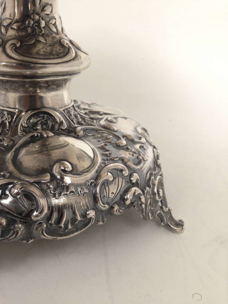 Fine 19th century 800. Silver Centerpiece Stand w/Putti 2