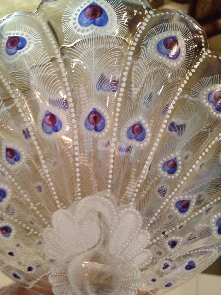 Rare Moser Peacock Vase Enamel and Gilt Decoration, circa 1900 at 1stDibs
