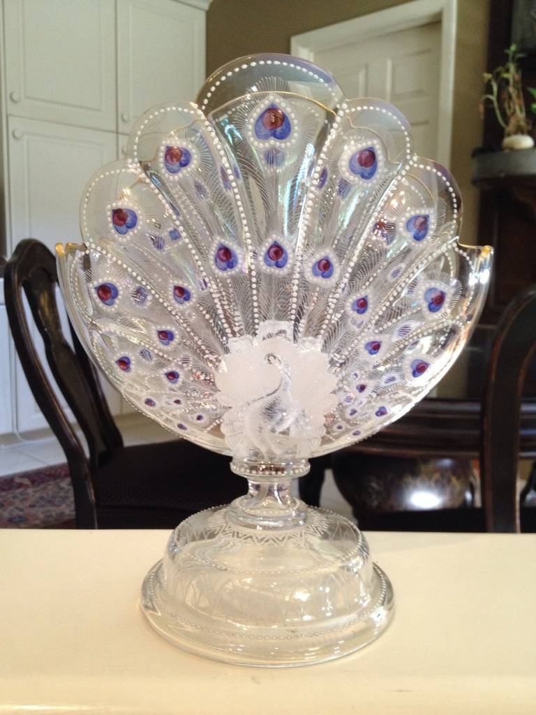 Rare Moser Peacock Vase Enamel and Gilt Decoration, circa 1900