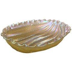 Loetz-Style Shell Form Low Bowl