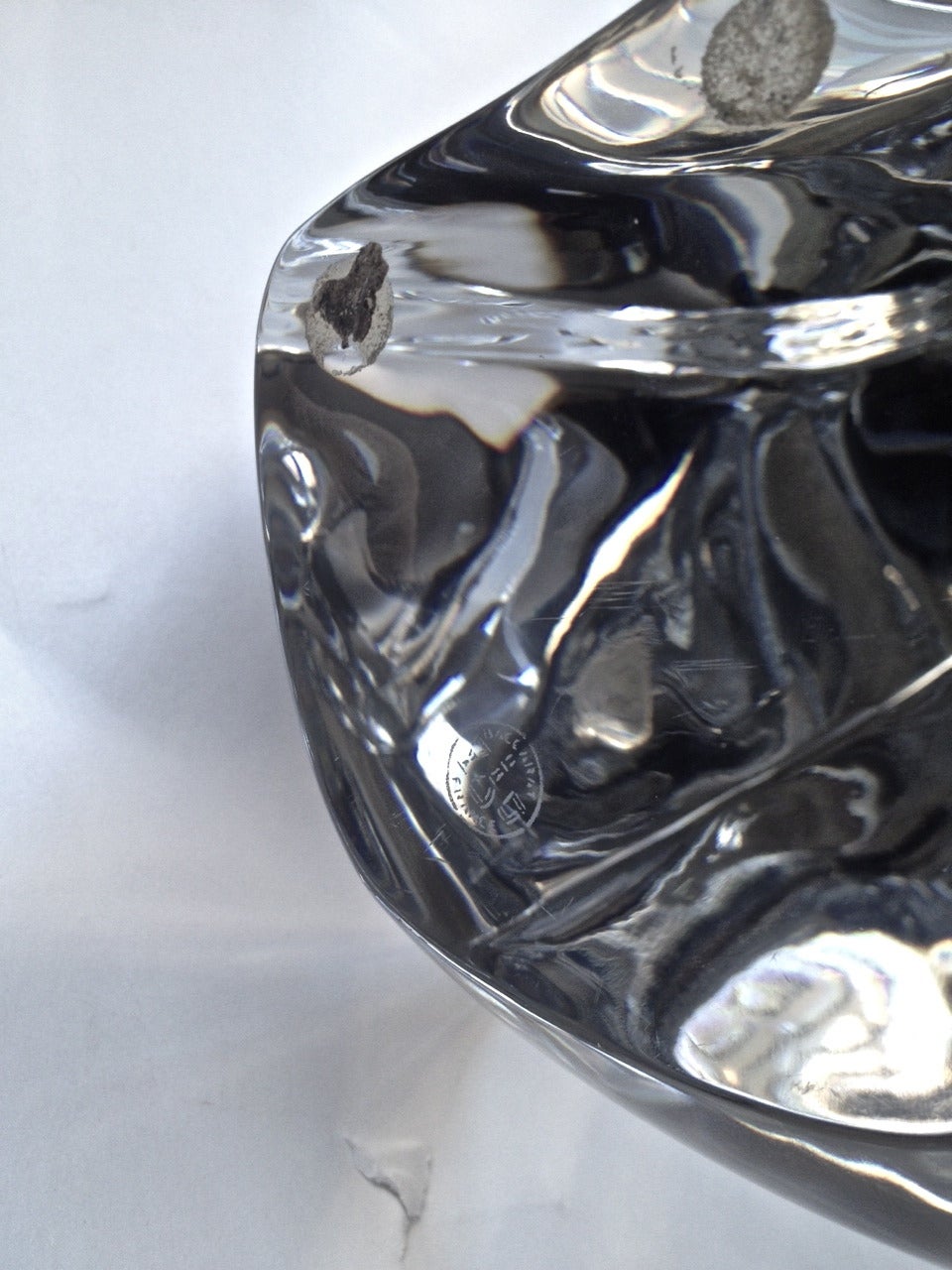 Baccarat Cat Crystal Clear Glass by Robert Rigot c.1980 Twenty One Inches For Sale 1