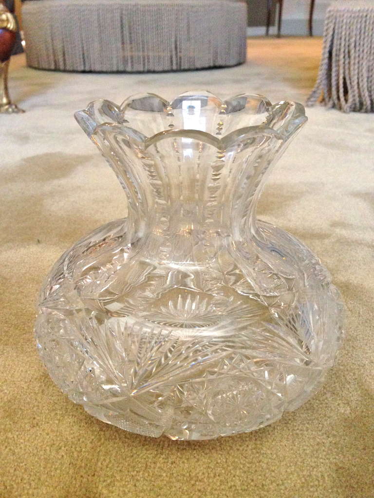 American Brilliant Period Flower Vase c.1920