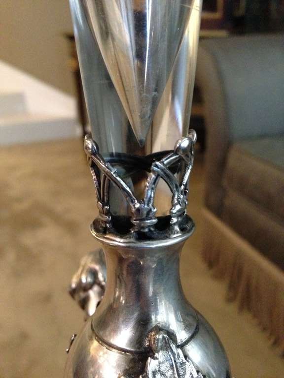 American Silver Plated Epergne Vase with Putti 