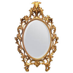 Fabulous Large Carved Gilt Italian Mantel Mirror, circa 1940