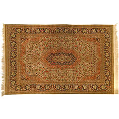 Vintage Silk Persian Qum, circa 1960