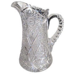 American Cut Glass Vase Brilliant Period Pitcher c.1920