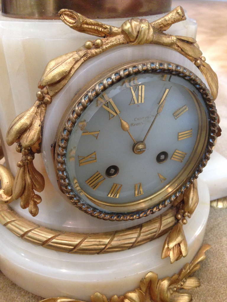Lovely Mantle Clock signed Charpentier & Cie France 19thc 1