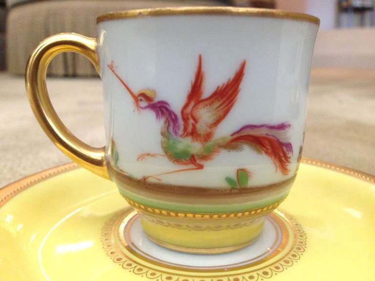 20th Century German Demi Cup and Saucer by Lamm Chinoiserie Decoration c.1900