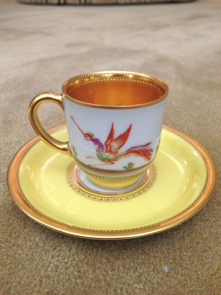 German Demi Cup and Saucer by Lamm Chinoiserie Decoration c.1900 1