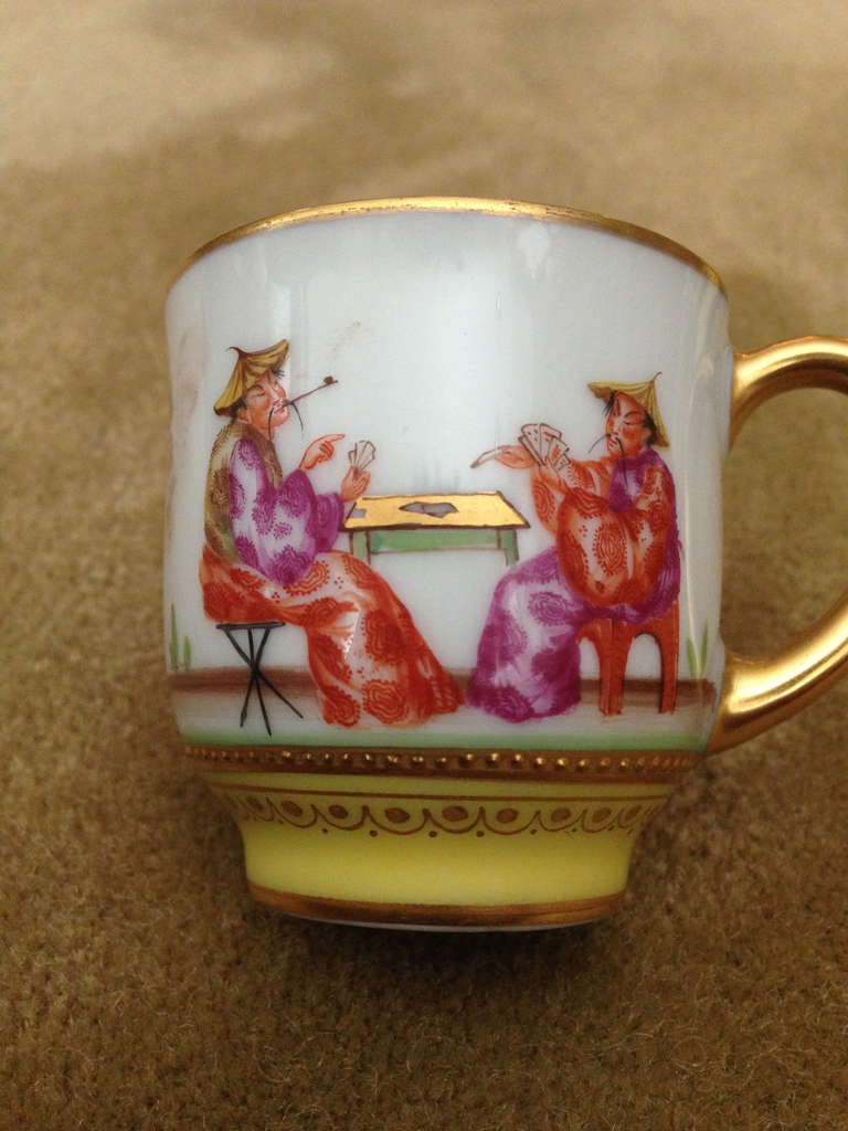 German Demi Cup and Saucer by Lamm Chinoiserie Decoration c.1900 3