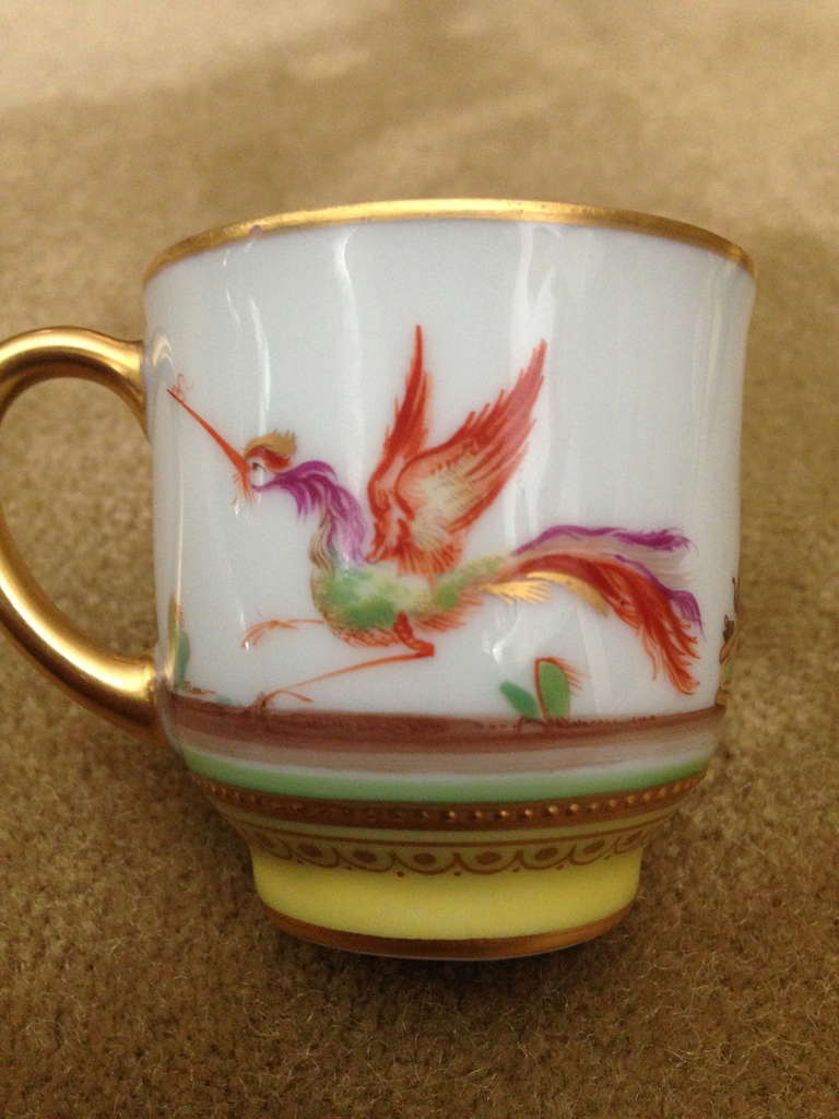German Demi Cup and Saucer by Lamm Chinoiserie Decoration c.1900 4