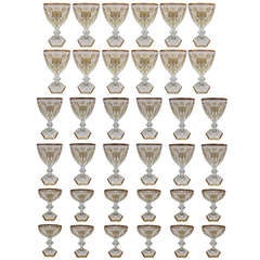 Baccarat Table Suite of Stemware the Harcourt Empire Pattern 20th Century